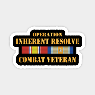 Combat Veteran w Opn Inherent Resolve (OIR) SVC Bar  w Txt X 300 Magnet