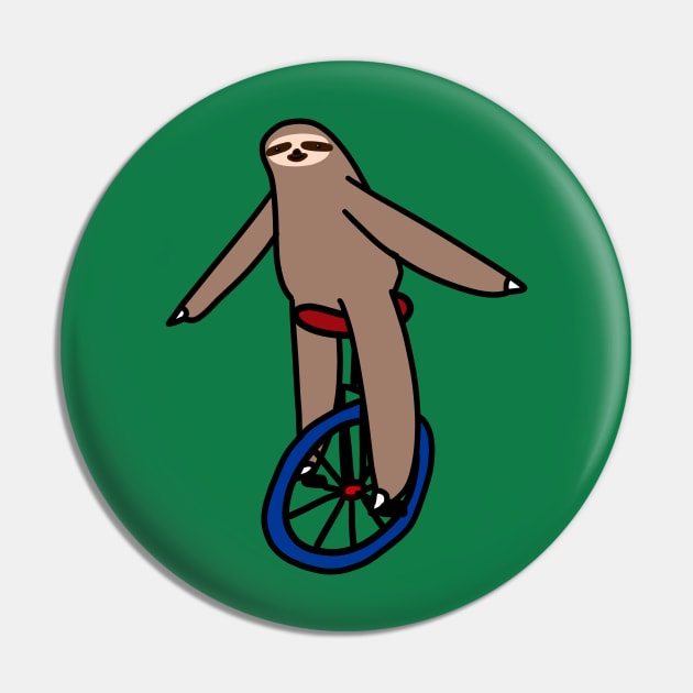 Unicycle Sloth Pin by saradaboru