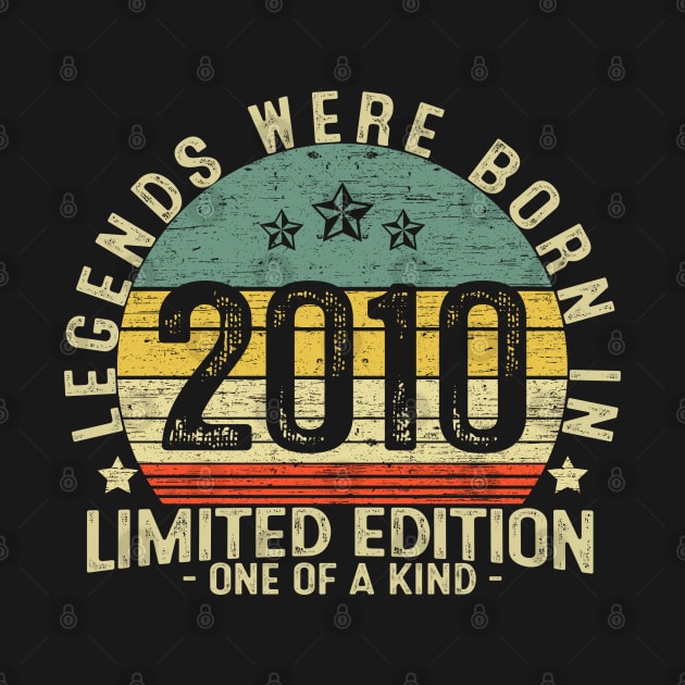 11 Years Old Birthday Legends Were Born In 2010 by heart teeshirt