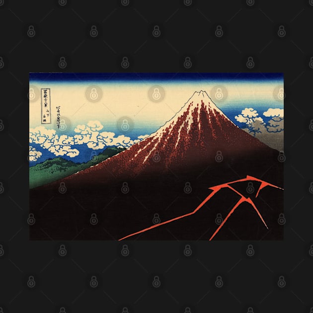 Lightnings below the summit by Katsushika Hokusai by arkitekta