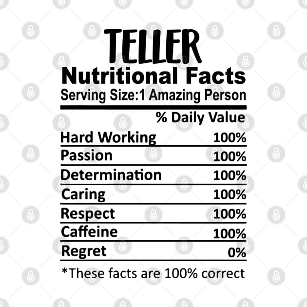 Teller Nutrition Facts Funny by HeroGifts
