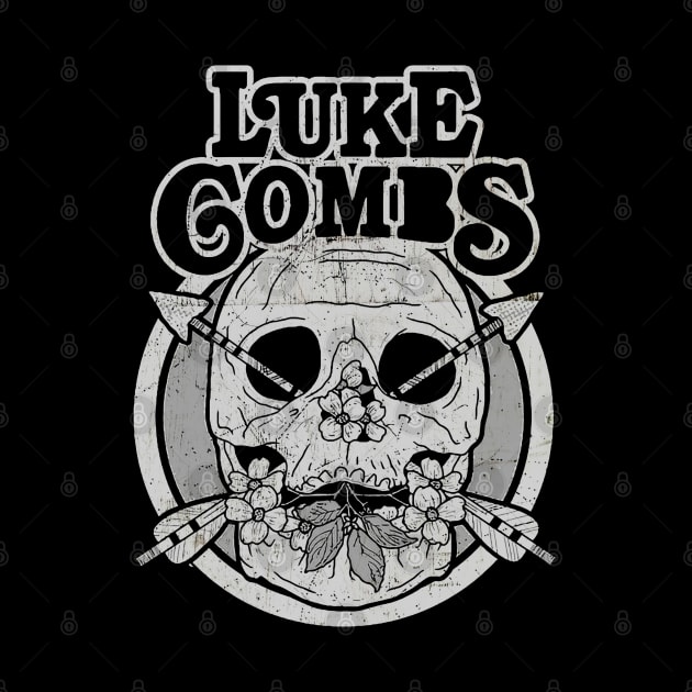 Vintage Skull Luke Combs by Never Ending Radical Dude