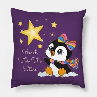 Reach For the Stars cute Baby Penguin Pillow