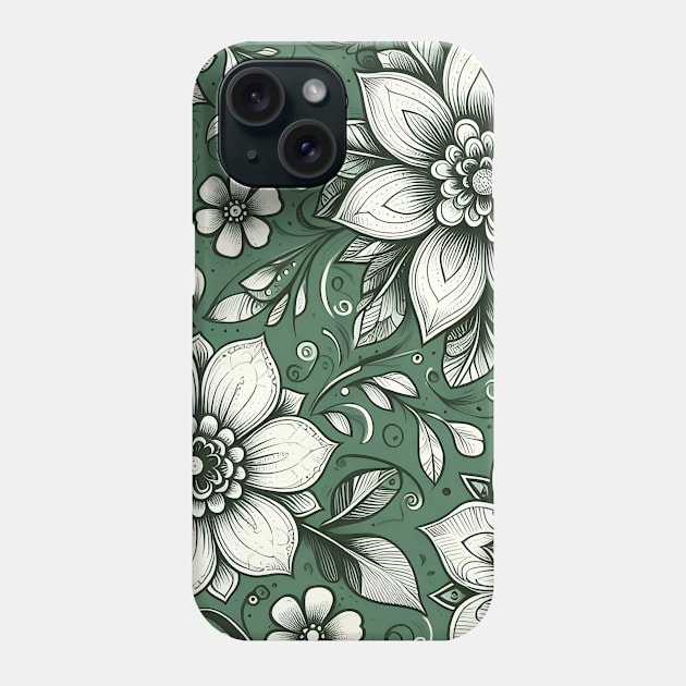 White Flowers Phone Case by Jenni Arts