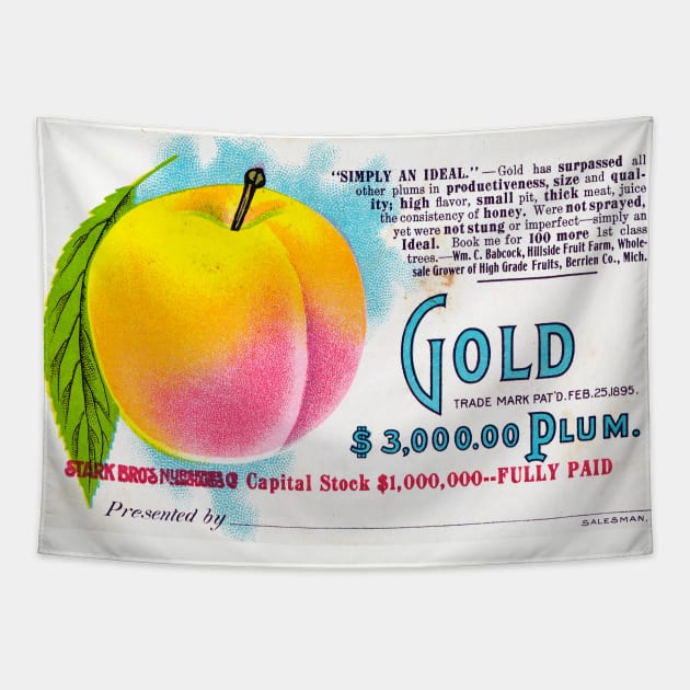 Gold Plum Ad Tapestry by WAITE-SMITH VINTAGE ART