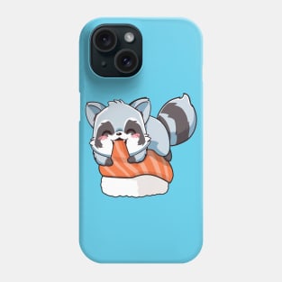 Racoon on sushi Phone Case