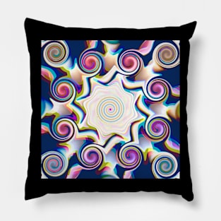 swirly trippy colprful design Pillow