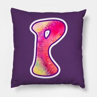 Letter P Hippie Tie Dye Pillow