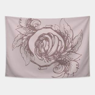 Rose wreath, floral composition in tattoo style Tapestry