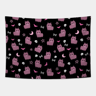 Spooky llama pattern pastel goth Tapestry