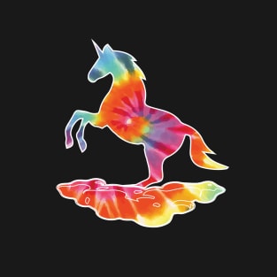 Retro Tie Dye Rainbow Unicorn - I love Unicorns! T-Shirt