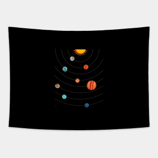 Colorful Planets Dark Space Funny Astronomers Dwarf Planets Tapestry