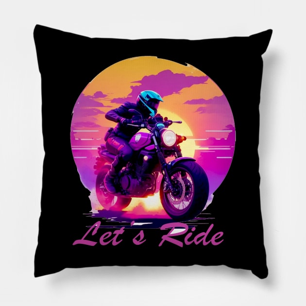 ride bike motor Pillow by Ardins