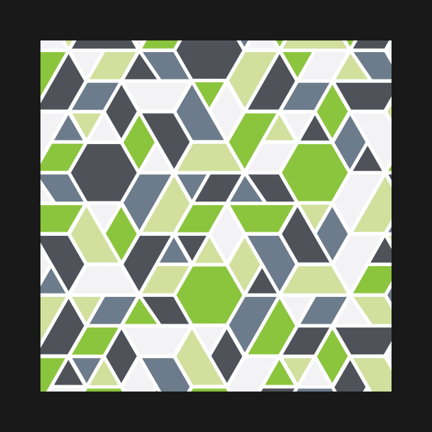 Abstract Geo - Green & Grey by Blue-Banana