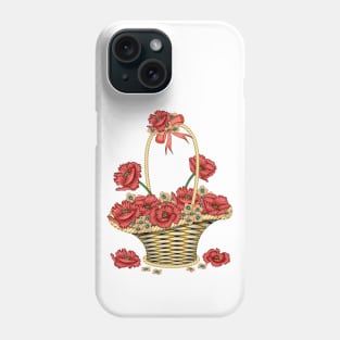 Poppies And Hydrangea Basket Phone Case