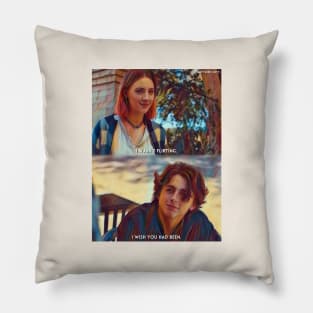 Flirting | Lady Bird (2017) Movie Digital Fan Art Pillow