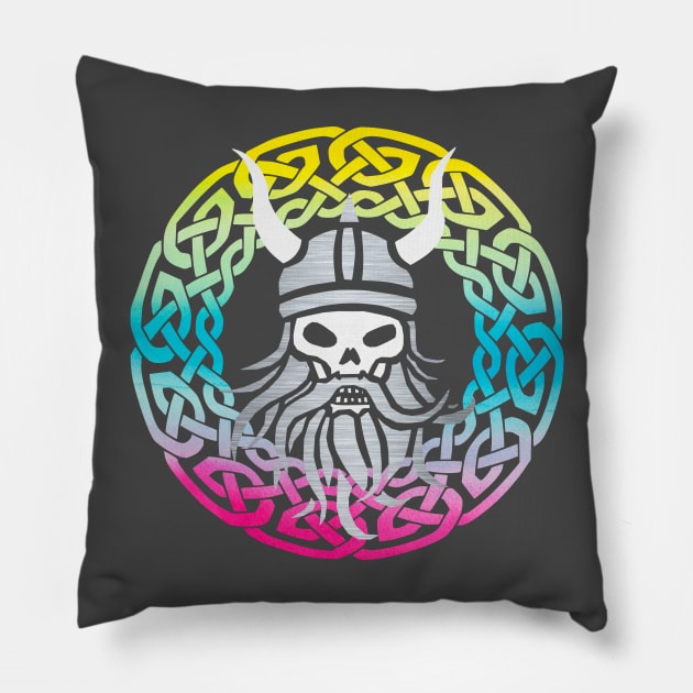 Viking Skull Pillow by Wild Geometric