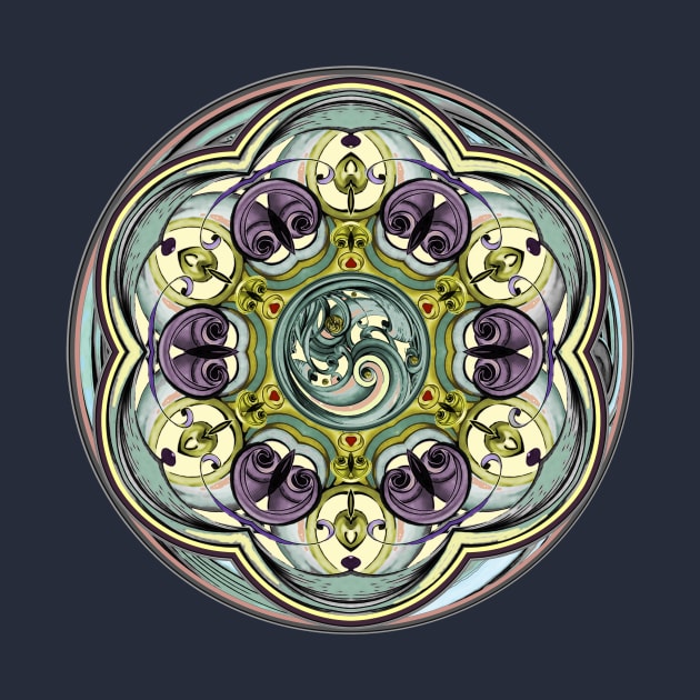 Worlds Within Mandala in Purple and Aqua by DISmithArt