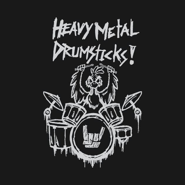 Heavy Metal Headbanger Gift Drummer Chicken Playing Drums by TellingTales