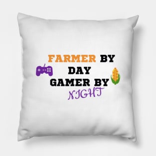 Farmer by day gamer by night, design with controller and corn Pillow