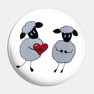 Two sheep in love Pin