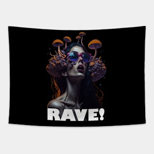 Techno Shirt - Techno Organism - Catsondrugs.com - rave, edm, festival, techno, trippy, music, 90s rave, psychedelic, party, trance, rave music, rave krispies, rave flyer Tapestry