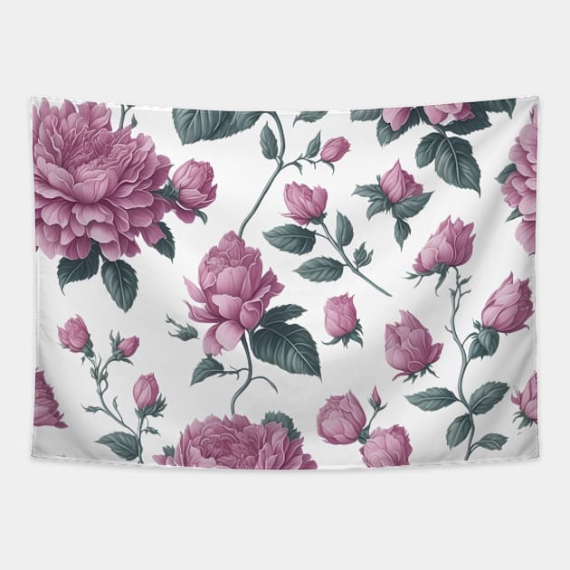 Purple Floral pattern Tapestry by Luvleigh