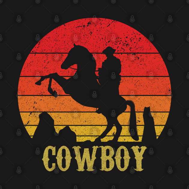 Discover Vintage Cowboy shirts Retro Sunset Rodeo Horse Riding Gift for men women - Cowboys Gift - T-Shirt