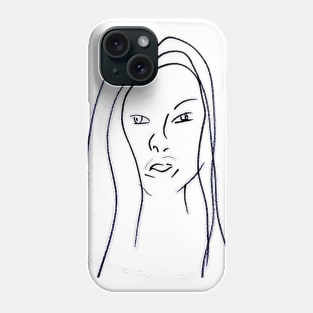 Woman with long hair Phone Case