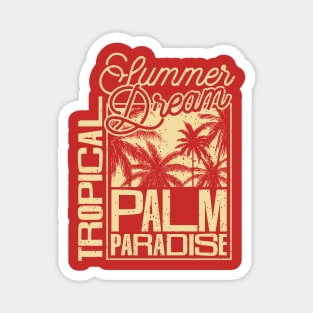 Tropical Palm paradise retro beach typography Magnet