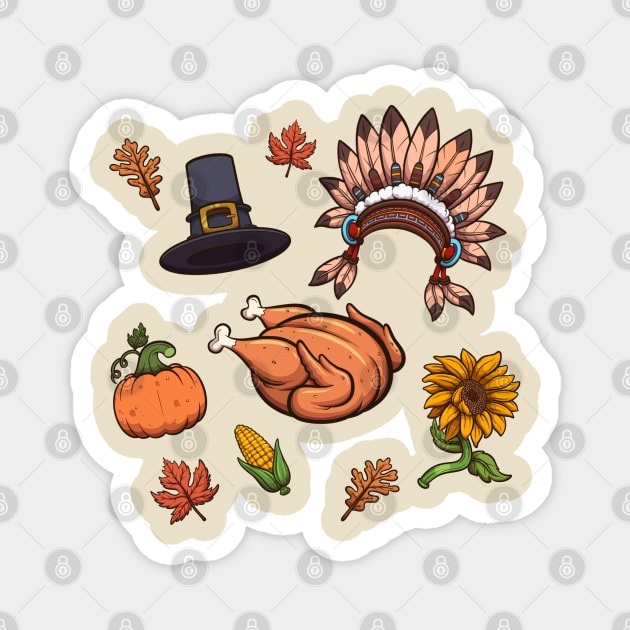 Thanksgiving Elements Magnet by TheMaskedTooner