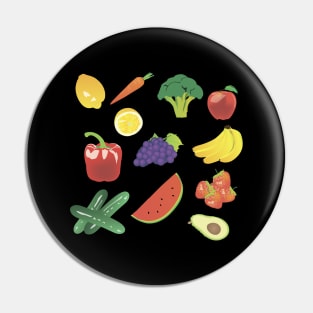 Colorful Fruits and Vegetables Pin