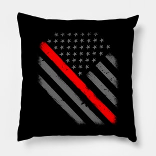 Thin Red Line American Flag Firefighter Pillow