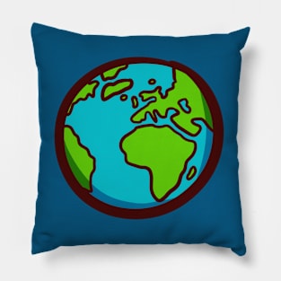 Earth - Cute doodle Pillow