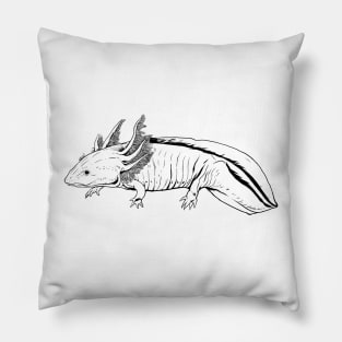 Line drawing - axolotl Pillow