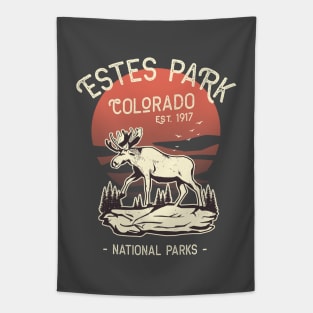 Estes Park Colorado National Park Moose Sunset Tapestry