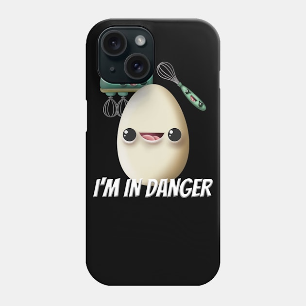 Angry Egg Beater I'm In Danger Egg Phone Case by Swagazon