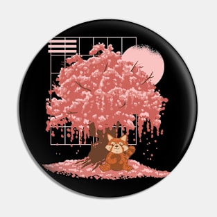 Red Panda Sakura Cherry Blossom Pin