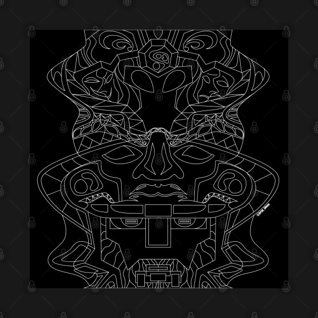 dark radioactive zentangle olmec sentinel head ecopop by jorge_lebeau