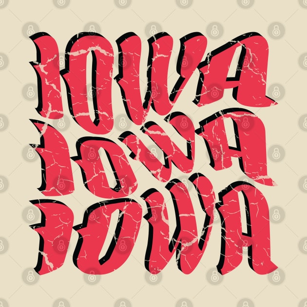 IOWA Vintage Typography Design V2 by Trendsdk