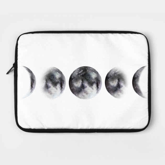 Moon Phases Watercolor Painting Moon Laptop Case Teepublic