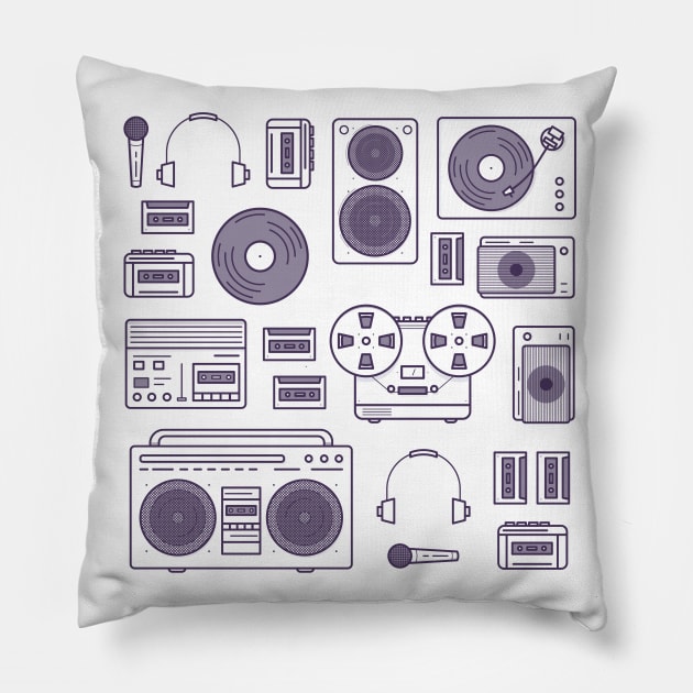 Retro Music Player Pillow by edwardechoblue
