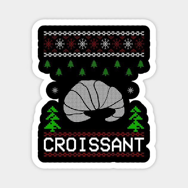 Christmas Funny Ugly Croissant Xmas Holiday Gift Magnet by Hasibit