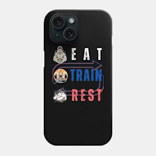 Eat train sleep repeat Phone Case