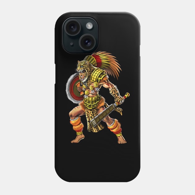 Aztec Jaguar Warrior Phone Case by underheaven