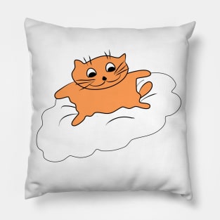 Cat on the cloud. Lovely pet. A kind character. Gift for a child or animal lover. Pillow