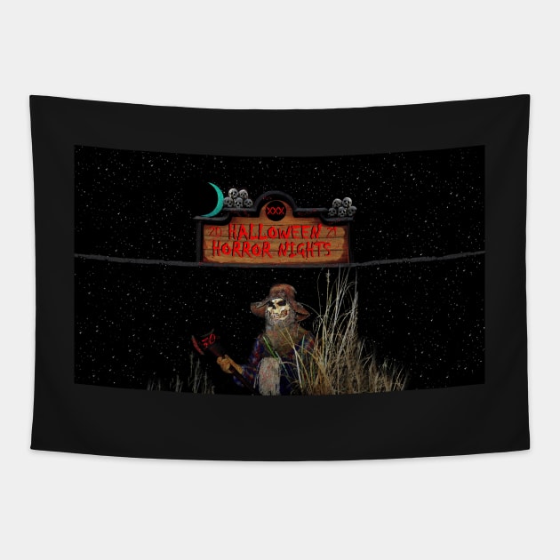 HHN 30 panoramic face mask work Tapestry by dltphoto