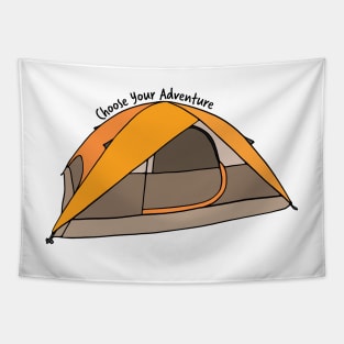 Choose Your Adventure Camping Tent Illustration Tapestry