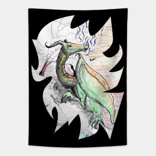 Dragon drawing #2 - vintage fantasy inspired designs Tapestry