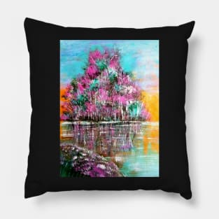 Purple Tree Abstract artwork Pillow